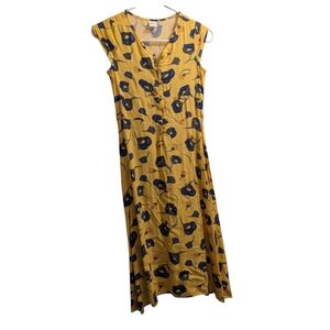 💥 Crazy 8 Yellow & Blue Floral Midi Dress 10
